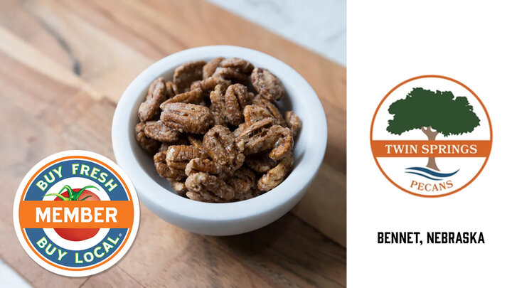 Twin Springs Pecans spotlight image showing a bowl of pecans